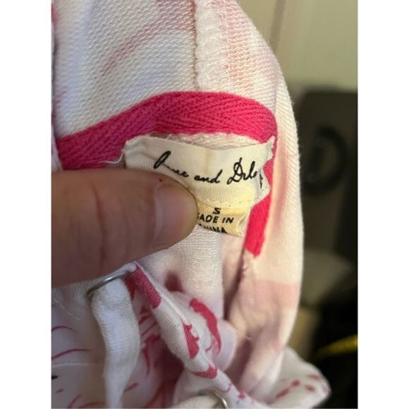 Jane and Delancey Punk and White Sleeveless Cotton Shirt with Hood. Size Small. - Picture 2 of 6